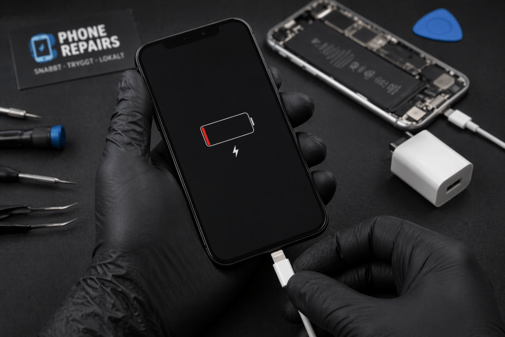 iPhone laddar inte – felsökning och reparation av laddkontakt i Borås