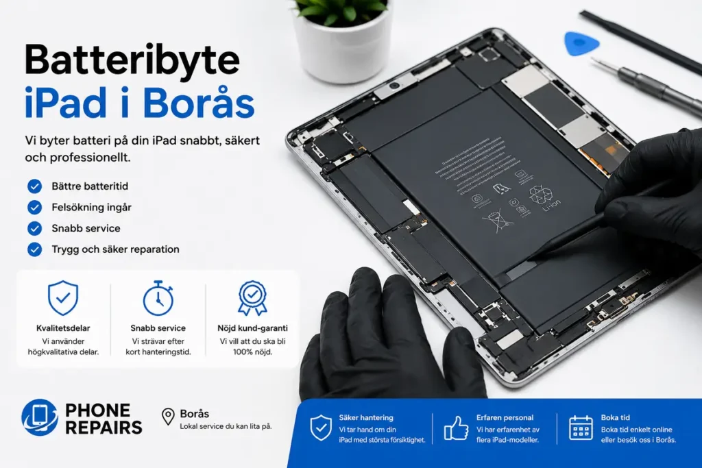 Batteribyte iPad i Borås hos Phone Repairs