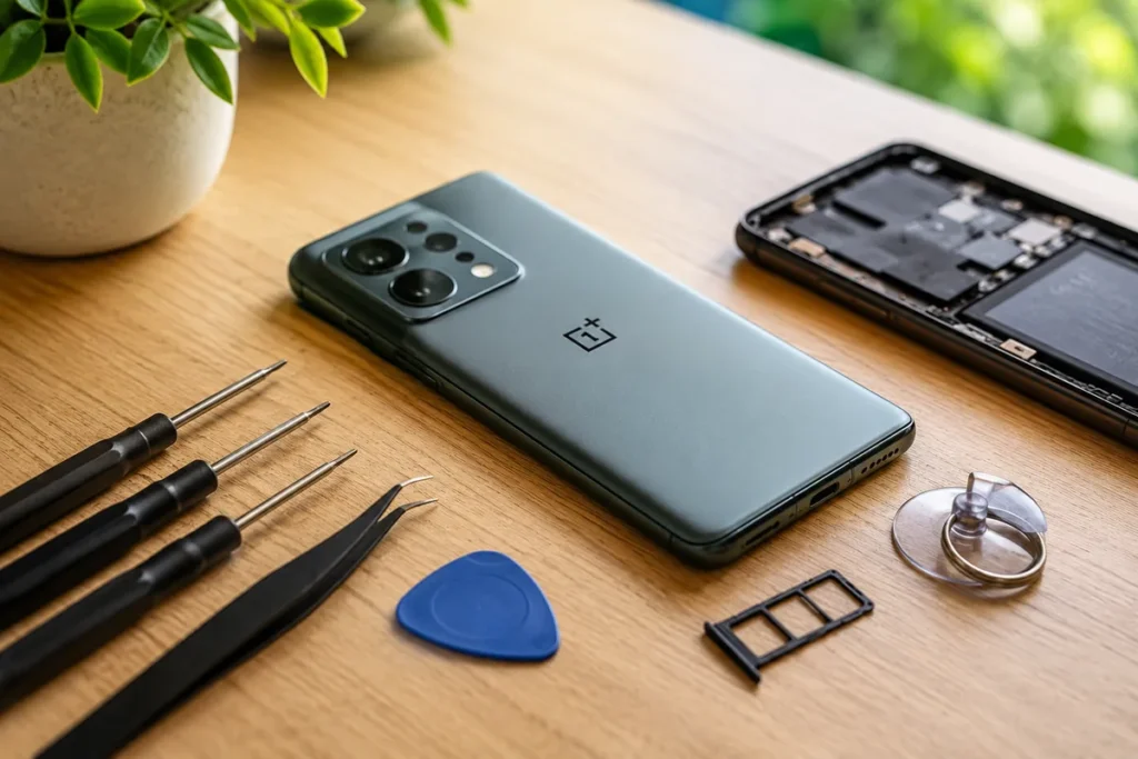 OnePlus mobilreparation med verktyg hos Phone Repairs i Borås